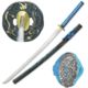 Master Cutlery Fixed Blade, 41in, Carbon Steel Blade, Blue Cord Wrapped With Imitation Ray Skin Handle, SW-768BL