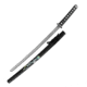 Master Cutlery SW-82BK Samurai Sword, Stainless Steel Blade, Cord Wrapped Handle w/ Menuki, Black, SW-82BK