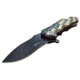Master USA Drop Point Spring Assisted Knife, 3.25 in, 3Cr13 Stainless Steel Stainless Steel, Yellow Flag, MU-A109B