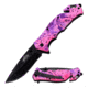 Master USA Drop Point Spring Assisted Knife, 3.5 in, 3Cr13 Stainless Steel Stainless Steel, Pink Camo, MU-A001PK