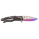 Master USA Drop Point Spring Assisted Knife, 3.5 in, 3Cr13 Stainless Steel Stainless Steel, Rainbow Black, MU-A108RB