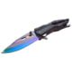 Master USA Drop Point Spring Assisted Knife, 3.5 in, 3Cr13 Stainless Steel Stainless Steel, Rainbow Black, MU-A108RB