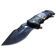 Master USA Embossed Printing Spring Assisted Knife, 3.75 in, 3Cr13 Stainless Steel Stainless Steel, Drop Point, Black Eagle, MU-A116A