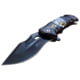 Master USA Embossed Printing Spring Assisted Knife, 3.75 in, 3Cr13 Stainless Steel Stainless Steel, Drop Point, Black Eagle, MU-A116A