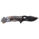 Master USA Embossed Printing Spring Assisted Knife, 3.75 in, 3Cr13 Stainless Steel Stainless Steel, Drop Point, Multicolor Indians, MU-A116I