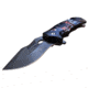 Master USA Embossed Printing Spring Assisted Knife, 3.75 in, 3Cr13 Stainless Steel Stainless Steel, Drop Point, Multicolor Indians, MU-A116I