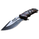 Master USA Embossed Printing Spring Assisted Knife, 3.75 in, 3Cr13 Stainless Steel Stainless Steel, Drop Point, Multicolor Skeleton, MU-A116J