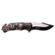 Master USA Embossed Printing Spring Assisted Knife, 3.75 in, 3Cr13 Stainless Steel Stainless Steel, Drop Point, Red/Black Skeleton, MU-A116G