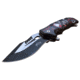 Master USA Embossed Printing Spring Assisted Knife, 3.75 in, 3Cr13 Stainless Steel Stainless Steel, Drop Point, Red/Black Skeleton, MU-A116G