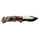 Master USA Embossed Printing Spring Assisted Knife, 3.75 in, 3Cr13 Stainless Steel Stainless Steel, Drop Point, Red/Brown, MU-A116B