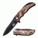 Master USA Folding Blade, 3.5in, Stainless Steel Blade, Forest Camo Coated Nylon Fiber Handle MU-A029FC
