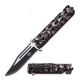 Master USA Folding Blade, 3.8in, Stainless Steel Blade, Grey Skull Camo Nylon Fiber Handle, MU-A007GY