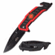Master USA MU-A056RD Spring Assisted Knife, 3.1in, 3CR13 Stainless Steel, Spear Point, Black Blade, Injection Molded Handle, Red/Black, MU-A056RD