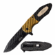 Master USA MU-A059GD Spring Assisted Knife, 3.5in, 3CR13 Stainless Steel, Spear Point, Black Blade, Injection Molded Handle, Gold/Black, MU-A059GD