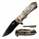 Master USA MU-A062CA Spring Assisted Knife, 3.5in, 3CR13 Stainless Steel, Spear Point, Black Blade, Injection Molded Handle, Camo, MU-A062CA