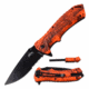 Master USA MU-A062OC Spring Assisted Knife, 3.5in, 3CR13 Stainless Steel, Spear Point, Black Blade, Injection Molded Handle, Orange Camo, MU-A062OC