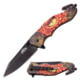 Master USA Tanto Spring Assisted Knife, 3.75 in, 3Cr13 Stainless Steel Stainless Steel, Black/Yellow Eye, MU-A118DR