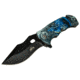 Master USA Tanto Spring Assisted Knife, 3.75 in, 3Cr13 Stainless Steel Stainless Steel, Grey/Blue, MU-A116N