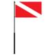 Mate Series Flag Pole - 72in w/Dive Flag, FP72DIVE
