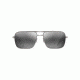 Maui Jim Compass Polarized Aviator  Sunglasses,Silver,Neutral Grey Lens 714-17