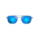 Maui Jim Ebb &amp; Flow Polarized Aviator Sunglasses, Dove Grey Frame, Blue Hawaii Lens, Dove Grey B542-27A