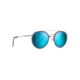 Maui Jim Even Keel Polarized Round Sunglasses, Brushed Silver / Powder Blue Frame, Blue Hawaii Lens, Brushed Silver / Powder Blue B534-17A