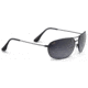 Maui Jim Hideaways Sunglasses, Gloss Black Frame, Grey Lenses GS248-02
