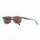 Maui Jim Hula Blues Sguare Sunglasses,Black Vinyl w/ Hula Blues Interior Print Frame, HCL Bronze Lens, Polarized, H710-72