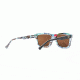 Maui Jim Hula Blues Sguare Sunglasses,Black Vinyl w/ Hula Blues Interior Print Frame, HCL Bronze Lens, Polarized, H710-72