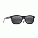 Maui Jim Hula Blues Sguare Sunglasses,Black Vinyl w/ Hula Blues Interior Print Frame, Neutral Grey Lens, Polarized, 710-72