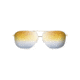 Maui Jim Kami Polarized Aviator Sunglasses, Gold w/ White Frame, Dual Mirror Gold To Silver Lens, Gold w/ White DGS778-05C