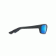 Maui Jim Kanaio Coast Polarized Wrap  Sunglasses,Matte Translucent Blue Black w/ Stripe,Blue Hawaii Lens B766-08C