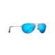 Maui Jim Sea House Polarized Aviator  Sunglasses,Silver,Blue Hawaii Lens B772-17