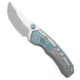 Maxace Knives Maxace Blacklight-02 Frame Lock Knife Ti Blue 4.2" Satin OM03-1-A, Blue/Gray, Bohler M390, adult, BHQ-221341