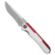 Maxace Knives Maxace Kestrel Frame Lock Knife Red Aluminum/White G-10 3.75&quot; Satin, Red/White, CPM MagnaCut, adult, BHQ-205732