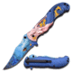 MC Masters Collection Folding Blade, 3.8in, Stainless Steel Blade, Copper Mermaid With Blue Tail On Aluminum Handle MC-A013BL