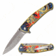 MC Masters Collection MC-A058GD Spring Assisted Knife, 3.5in, 3CR13 Stainless Steel, Drop Point, Laser Etched Steel Blade, Aluminum Handle, Gold, MC-A058GD