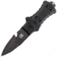Mcnett MT Stiletto Knife Black Fixed Blade Knife, 3in, Partially Serrated, Black, Synthetic Handle MCN62011