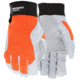 MCR Safety 906DPOM Mechanics Work Gloves, Rugged Grain Goatskin with Cowhide Double Palm, Reinforced Thumb Crotch, Spandex Back, White, Medium, 906DPOM
