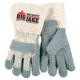 MCR Safety Big Jake Premium A+ Side Leather Palm Work Gloves, 4.5in Extended Gauntlet Duck Cuff, Sewn with DuPont Kevlar, Gray, Large, 1730L