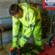 MCR Safety Big Jake PVC/Nomex Flame Resistant Rain Pant, ANSI Class E Hi-Vis Standard, HRC2/CAT2 with ARC Rating ATPV 8.9 cal/cm2., Fluorescent Lime, M, BJ38BPM