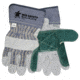 MCR Safety Bulls Eye A Side Split Leather Double Palm Work Gloves, 2.75in Rubberized Safety Cuff, Sewn with DuPont Kevlar, Gray, Large, 1911L