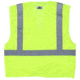 MCR Safety CL2MLL Hi Vis Reflective Safety Vest, ANSI Type R Class 2, Mesh with 2in Silver Stripes, Breakaway Design with Hook and Loop Closures, Fluorescent Lime, L, CL2MLL