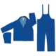 MCR Safety Classic Plus Series 3 Piece Waterproof Rain Suit, .35mm PVC/Poly, Corduroy Collar, Detachable Hood and Bib Pants, Blue, M, 2433M