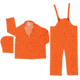 MCR Safety Classic Plus Series 3 Piece Waterproof Rain Suit, .35mm PVC/Poly, Corduroy Collar, Detachable Hood and Bib Pants, Orange, M, 2413M