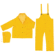 MCR Safety Classic Plus Series 3 Piece Waterproof Rain Suit, .35mm PVC/Poly, Corduroy Collar, Detachable Hood and Bib Pants, Yellow, M, 2403M