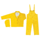 MCR Safety Commodore Series 3 Piece Waterproof Rain Suit, PVC/Non-Woven Poly/Nylon, Rain Jacket, Detachable Hood and Bib Pants, Yellow, L, 6003L