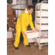 MCR Safety Commodore Series 3 Piece Waterproof Rain Suit, PVC/Non-Woven Poly/Nylon, Rain Jacket, Detachable Hood and Bib Pants, Yellow, L, 6003L