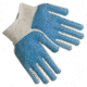 MCR Safety Cotton String Knit Work Gloves, 7 Gauge Regular Weight String Knit, PVC Blocks Two Sides, Blue/Natural, Small, 9660SMB