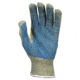 MCR Safety Cut Pro Hero 7 Gauge Regular Weight Shell, ARX Aramid Fibers, PVC Palm Dotted Cut Resistant Work Gloves, Blue/Green, Medium, 93867M